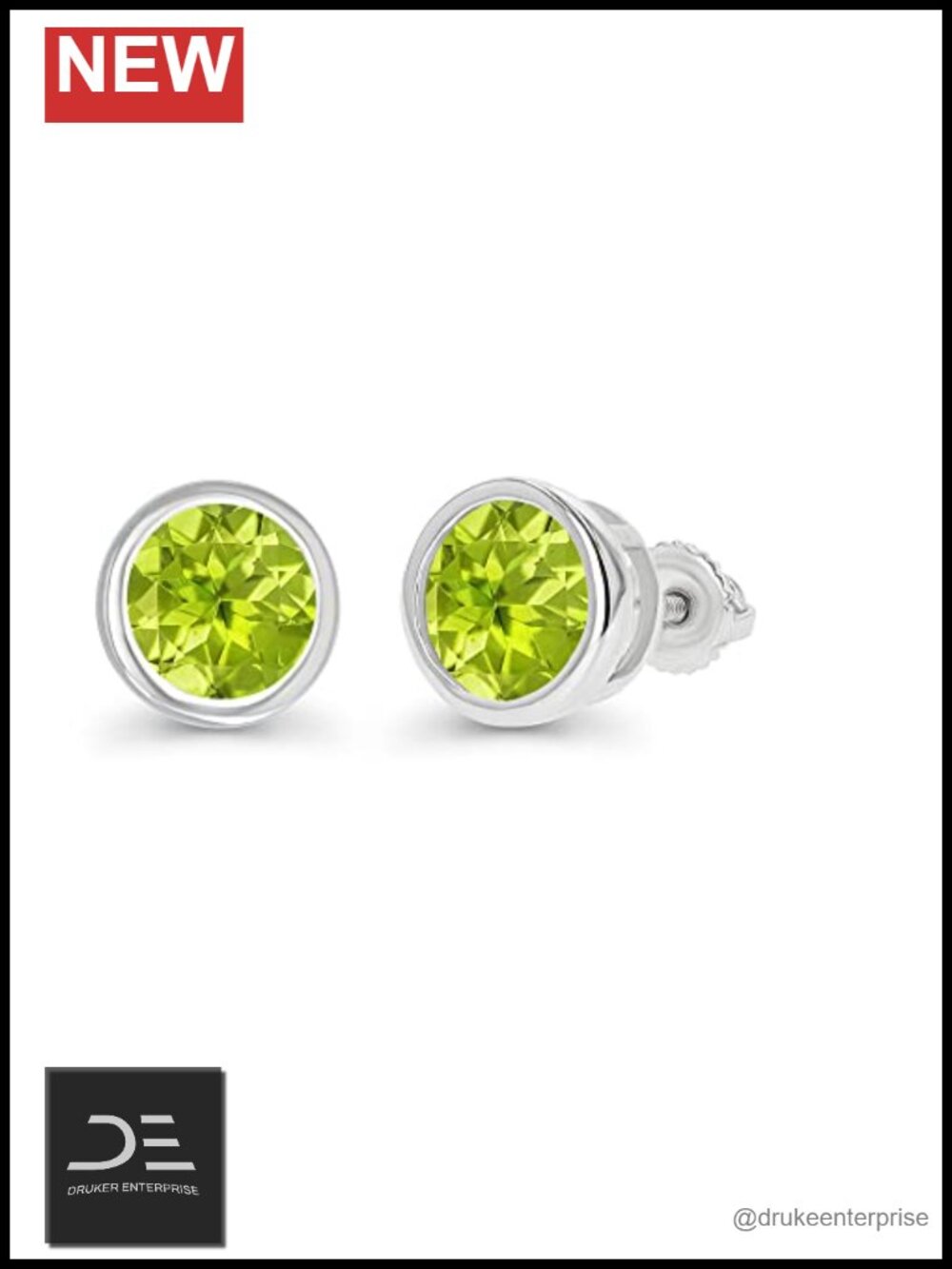 14K Gold Plated 925 Sterling Silver Hypoallergenic 7mm Round Bezel Set